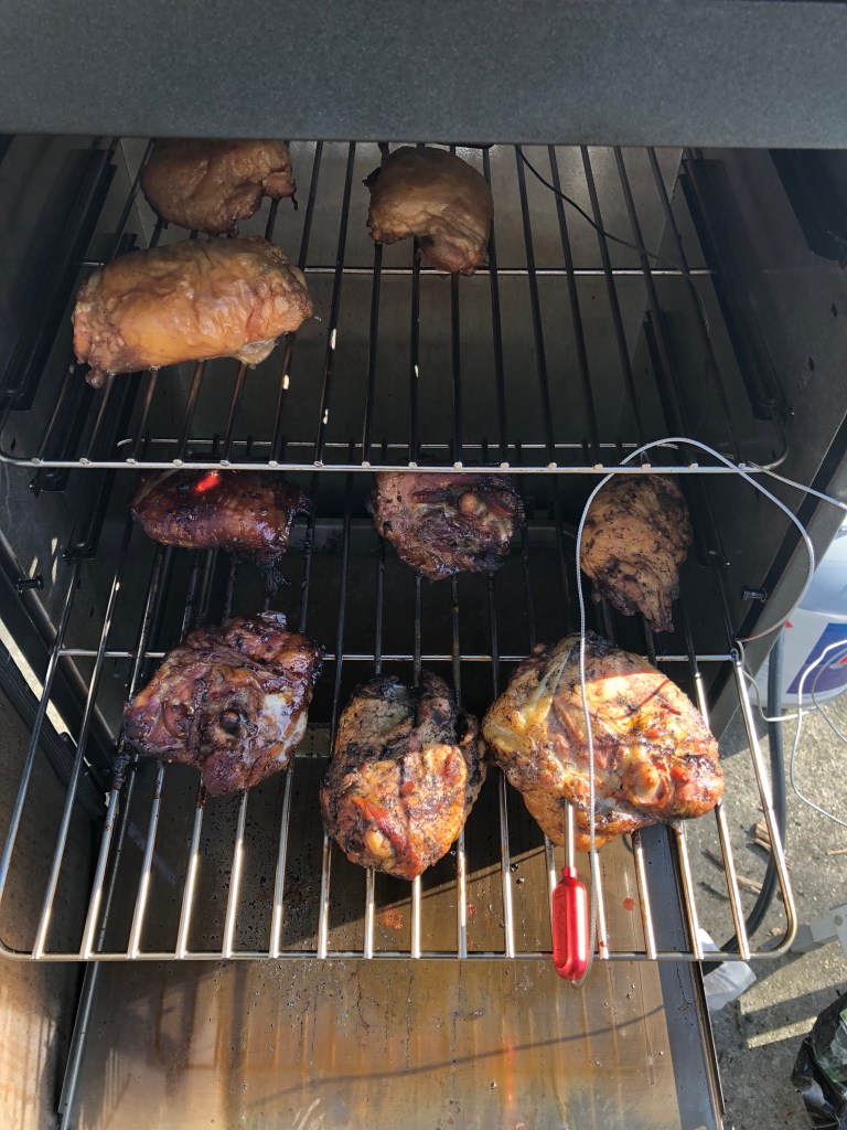 Chicken Thighs in Smoker