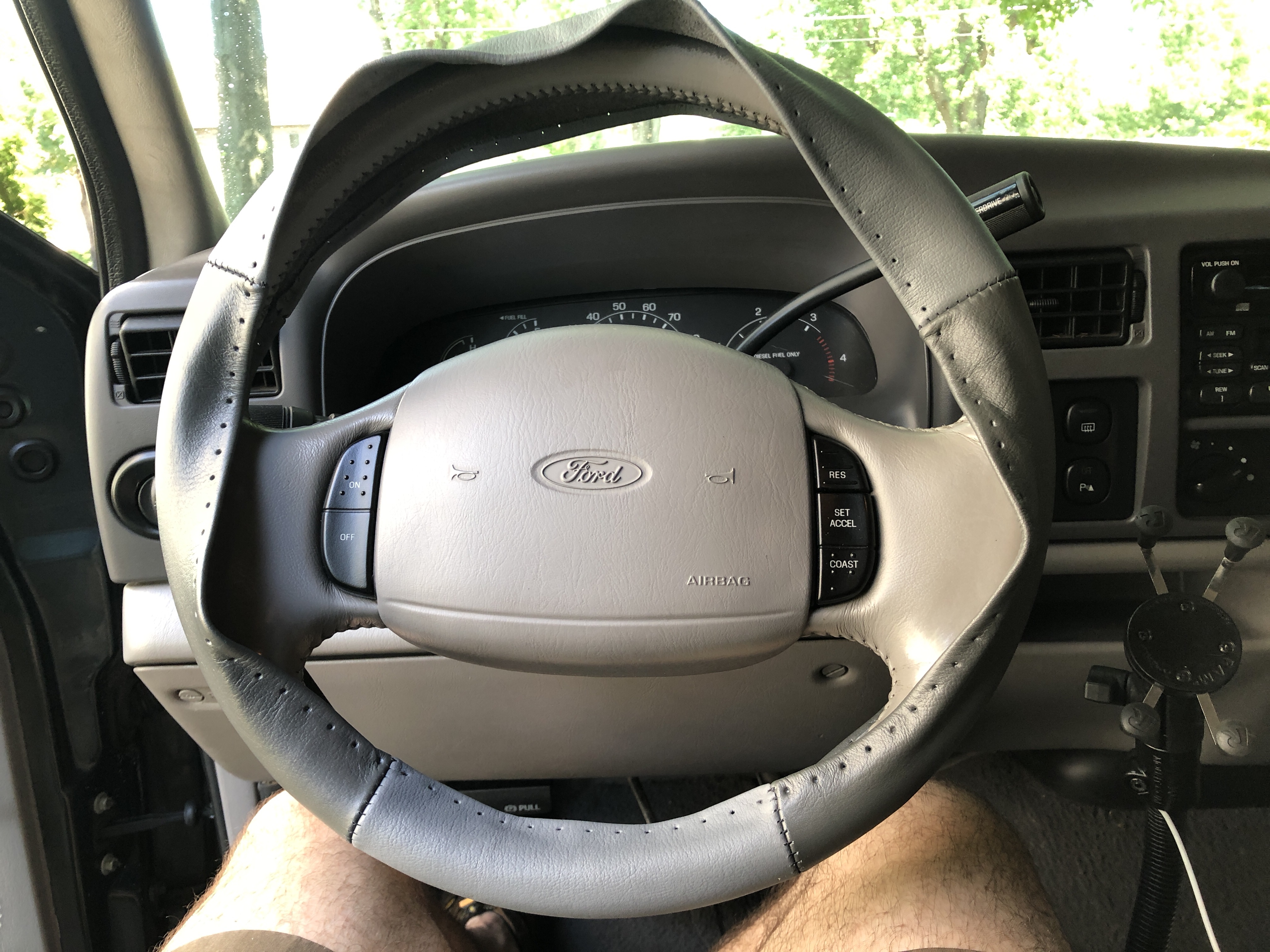 Steering wheel cover started. 