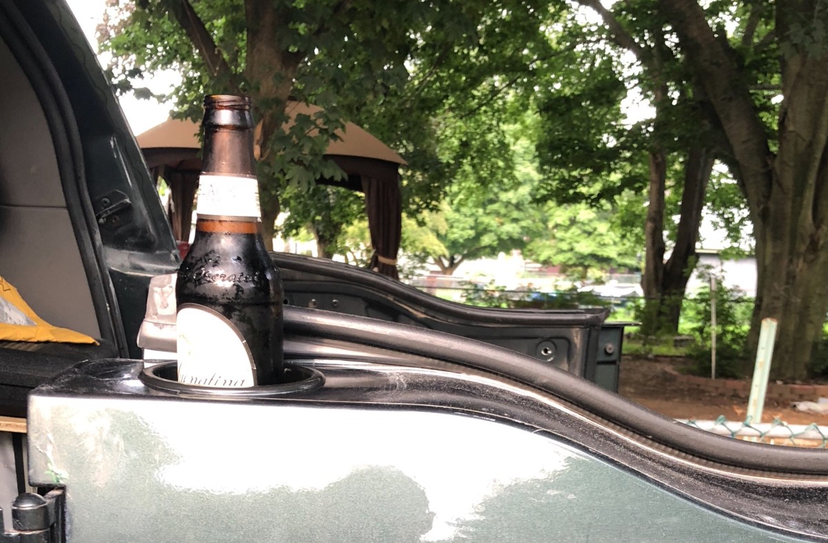 Cup holder installed in Excursion Barn Door