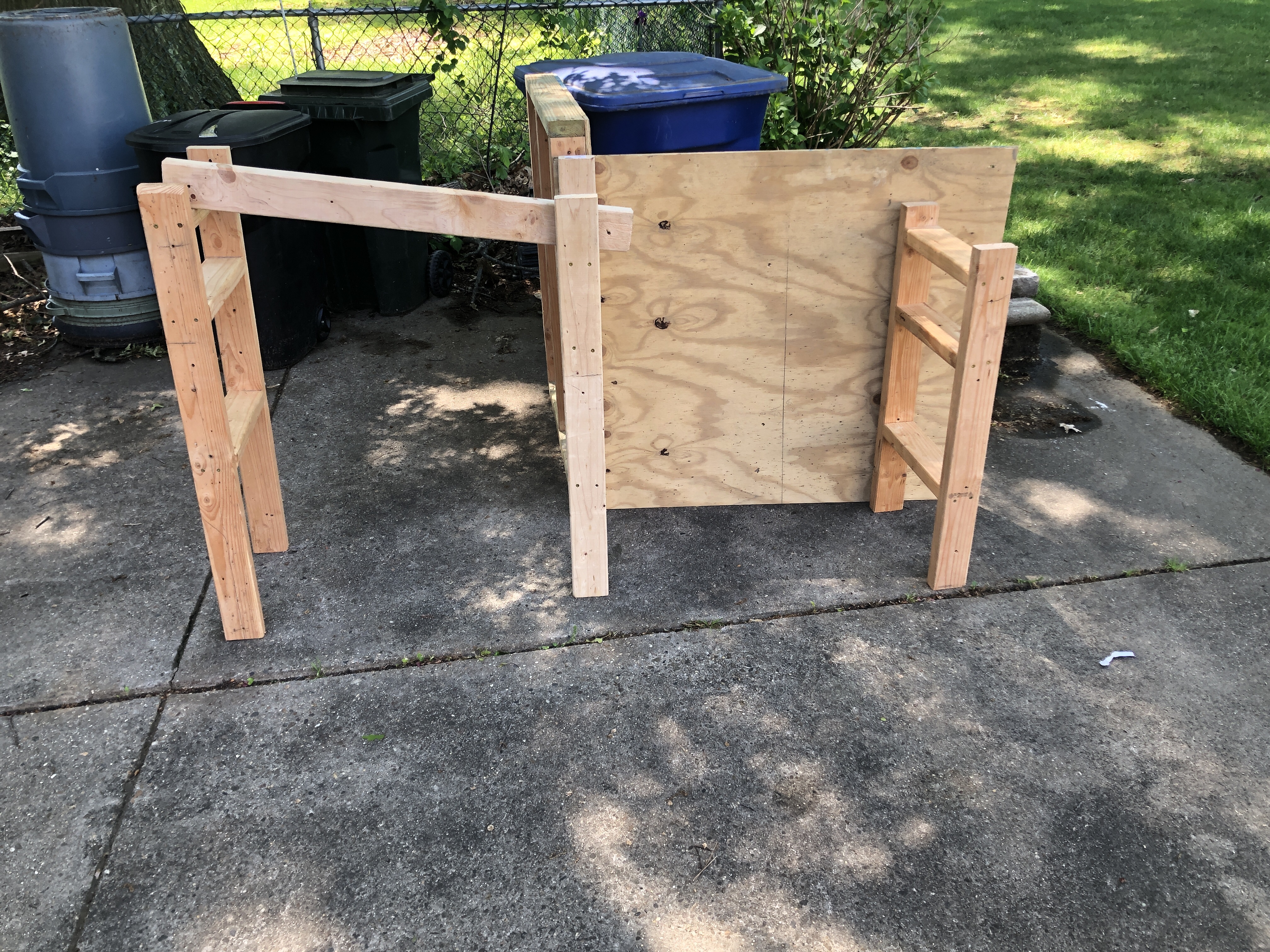 Bulkhead pieces on driveway