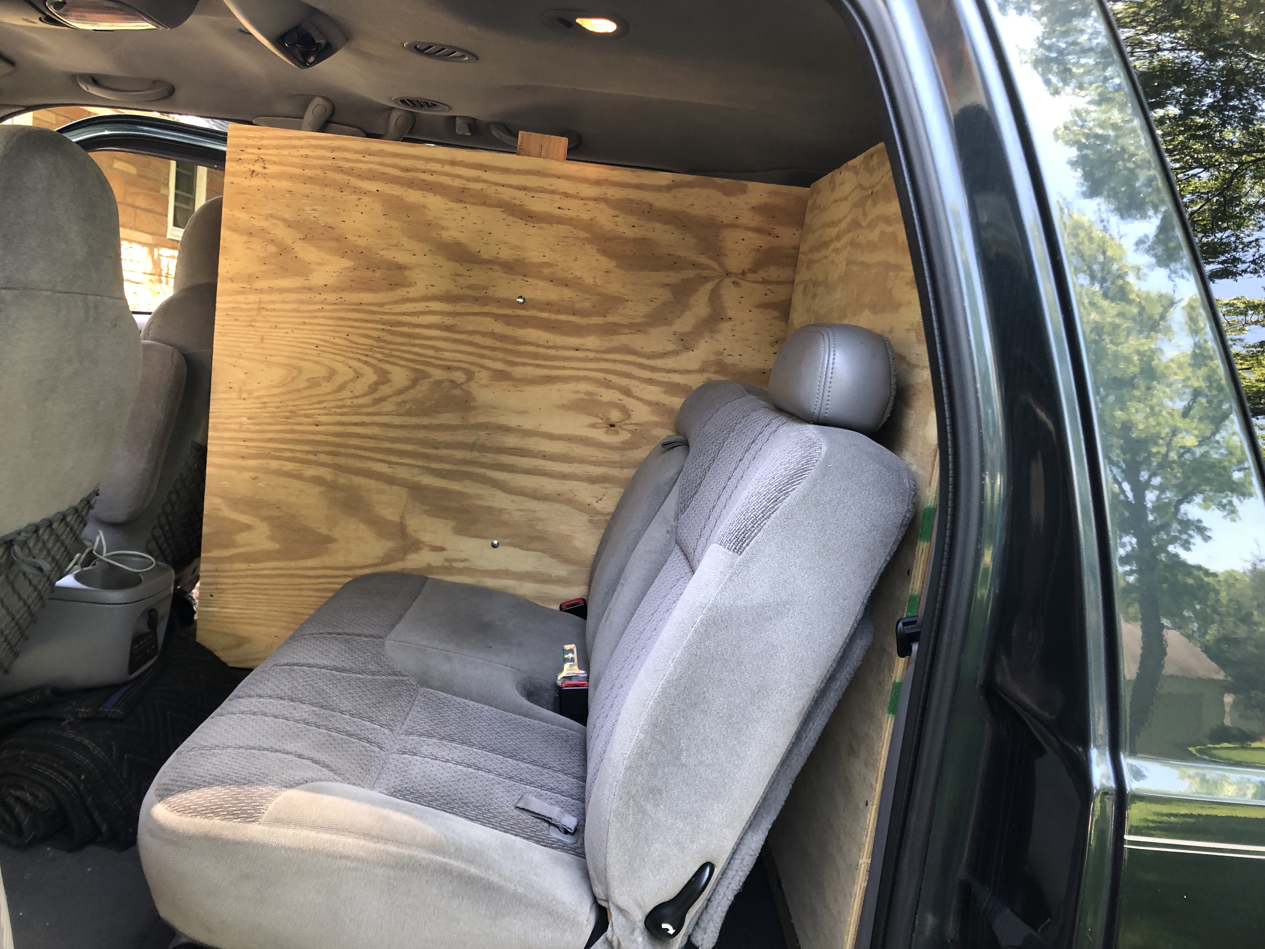 Bulkhead assembled inside vehicle.