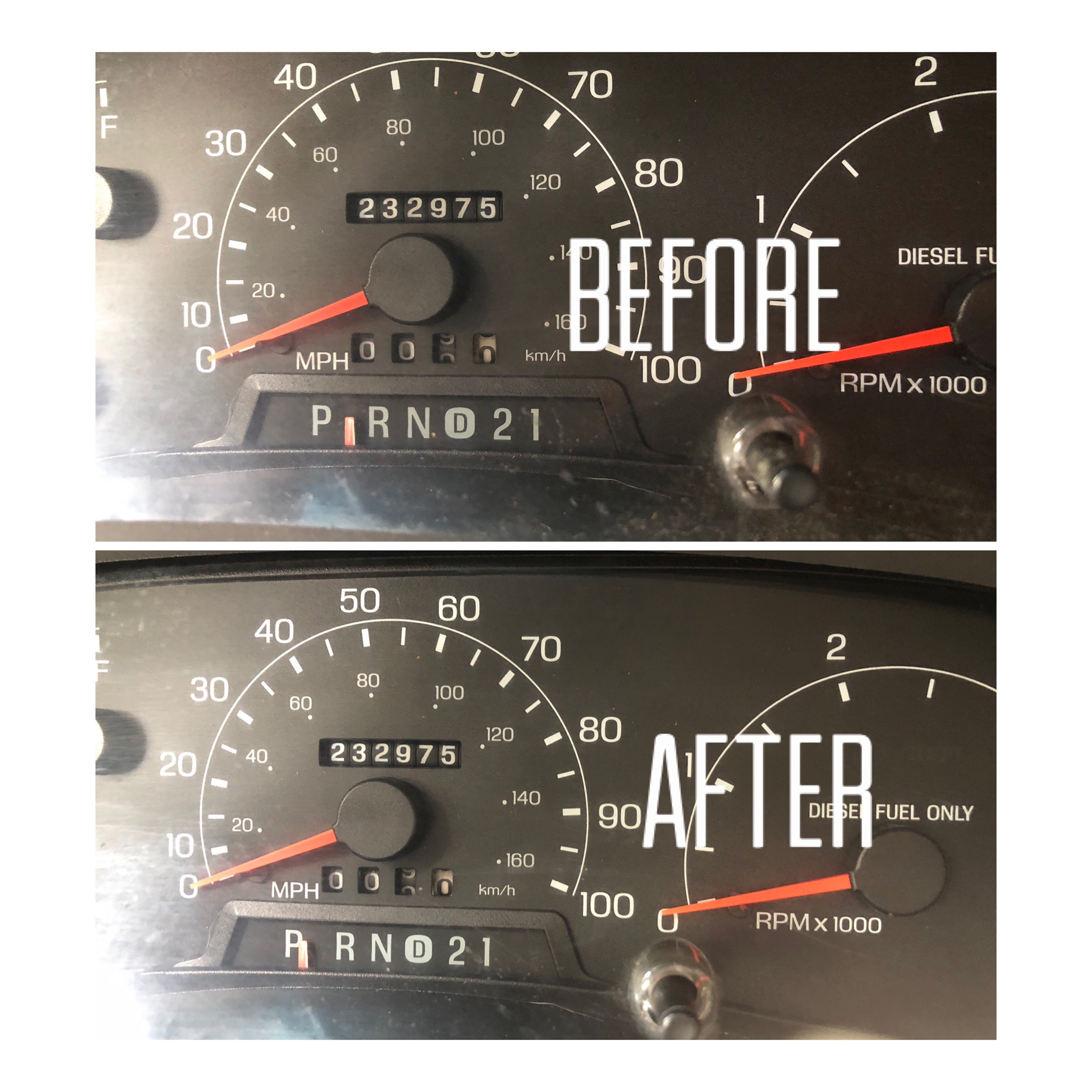 Before and after pointer calibration 