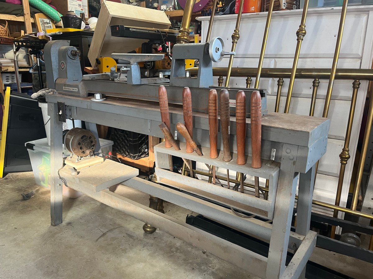 Repowering the lathe.